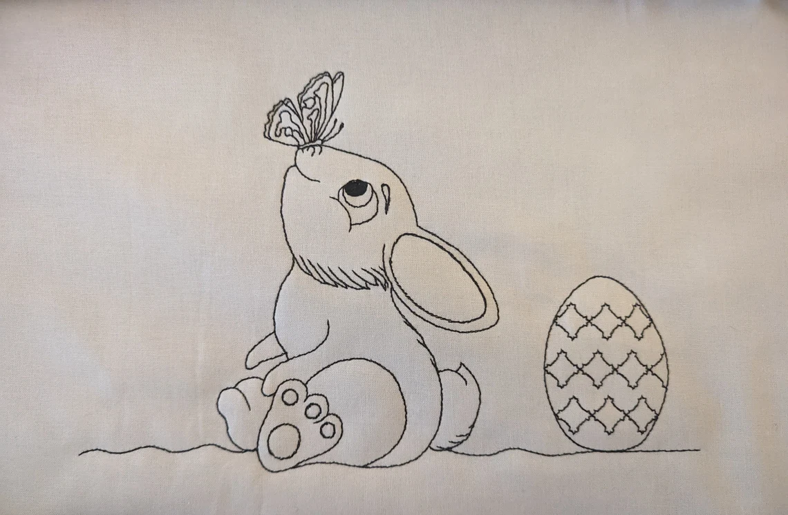 Redwork Sticktechnik Beispiel